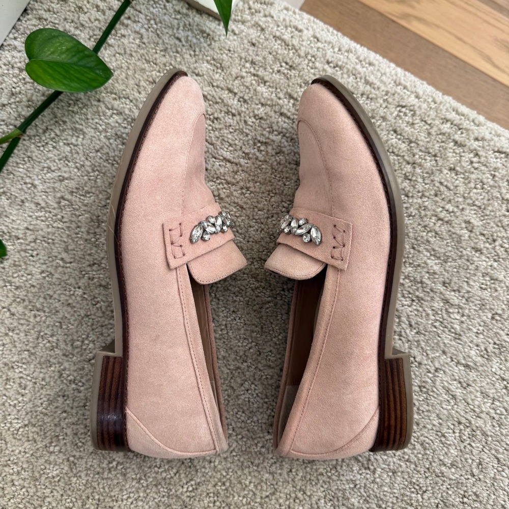 Vionic AVVY ROSE Suede Embellished Loafer Flats Women 8‎ JEWELED COMFORT